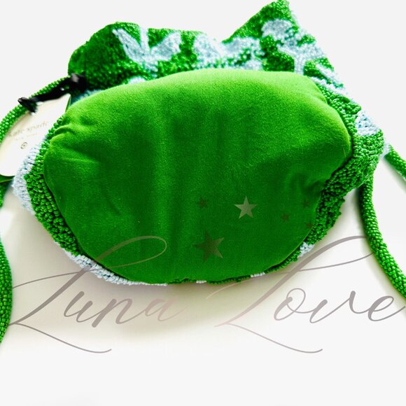 KATE SPADE New York x Target Beaded Classic Rose Drawstring Bucket In Green NWT - Picture 8 of 12